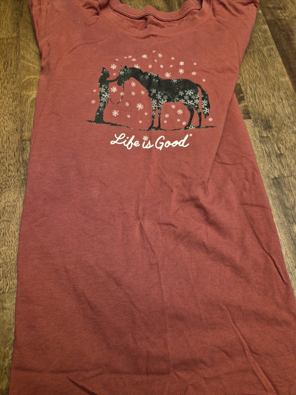Life Is Good Rust Red Horse Graphic Tee
